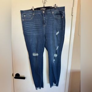 Distressed Blue Jeans